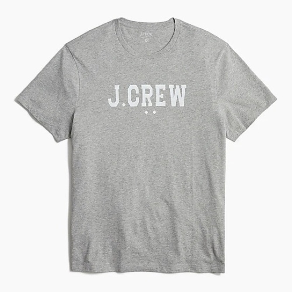 NWT J.Crew Men’s Logo Graphic Tee Grey Heather Size Large Classic Fit T-Shirt